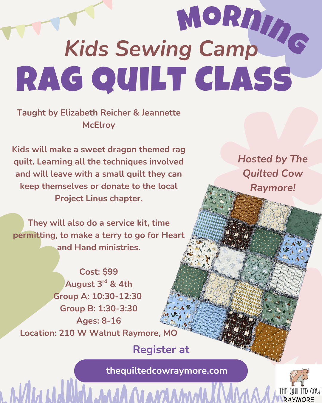 Kids Camp Advanced - Rag Quilt Class - Morning