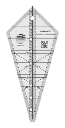 Creative Grids Quilt Ruler Starburst 30 Degree Triangle 9-1/2in