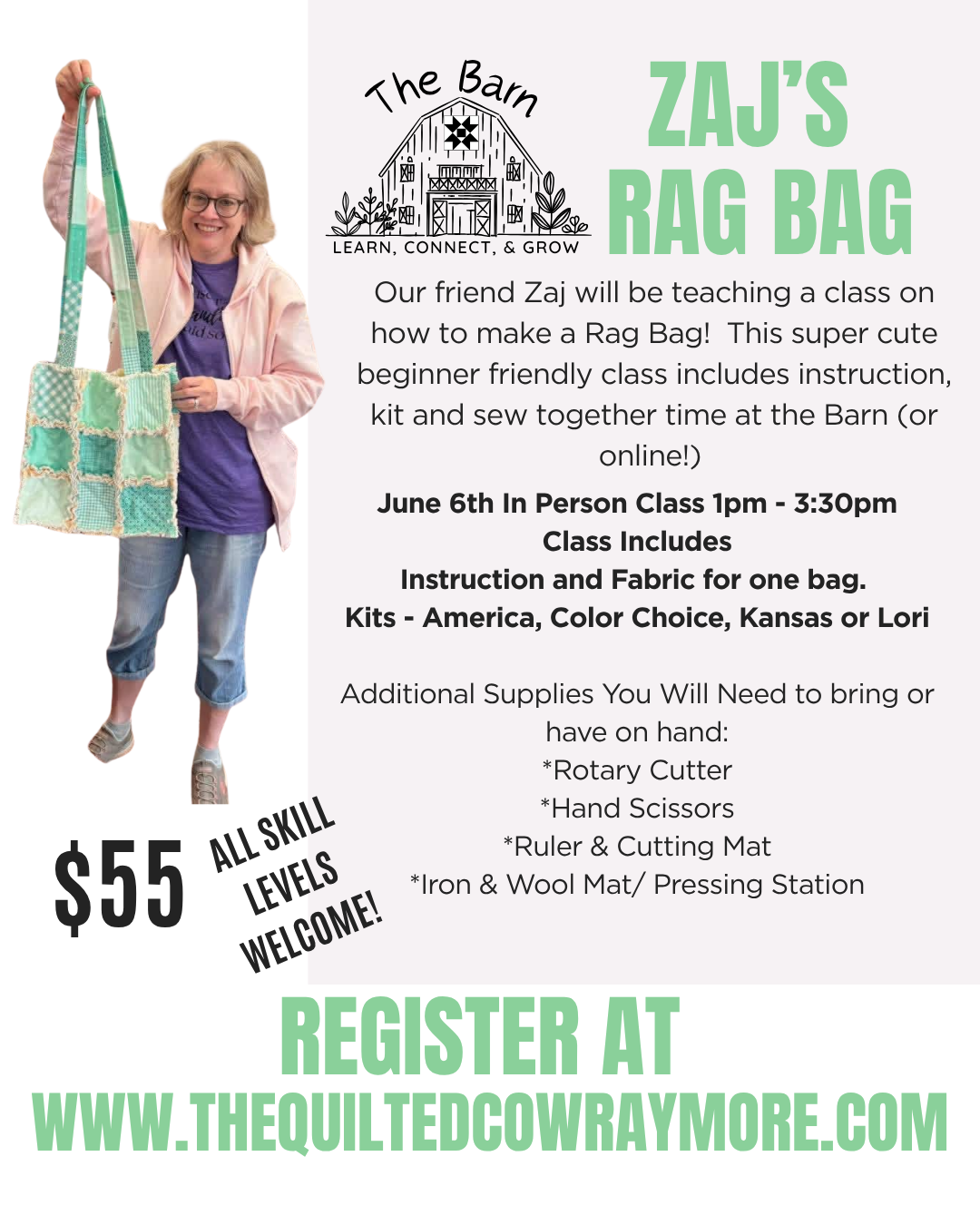 Zaj's Rag Bag IN PERSON June 6th 1pm- 3:30pm