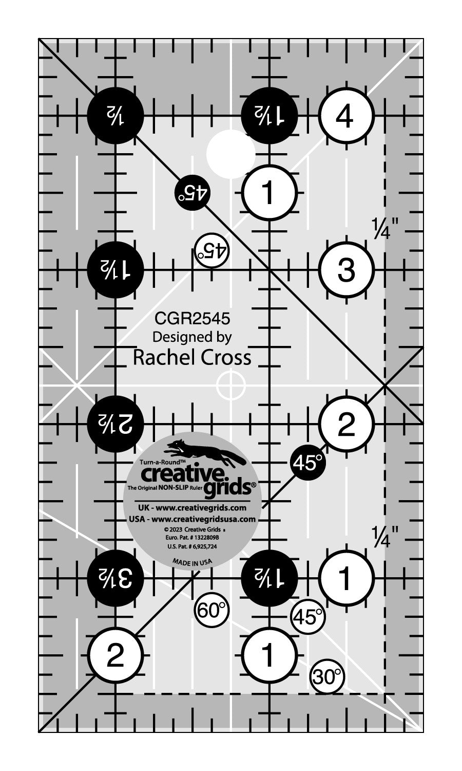 Creative Grids Quilt Ruler- 2 1/2" X 4 1/2"