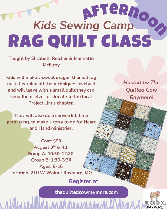 Kids Camp Advanced - Rag Quilt Class - Afternoon