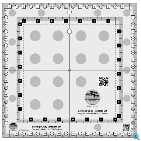 Creative Grids Batting Buddy Template Set Quilt Ruler # CGRFLQD501