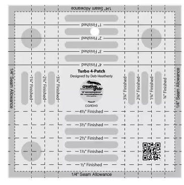 Creative Grids Turbo 4-Patch Template Quilt Ruler # CGRDH3