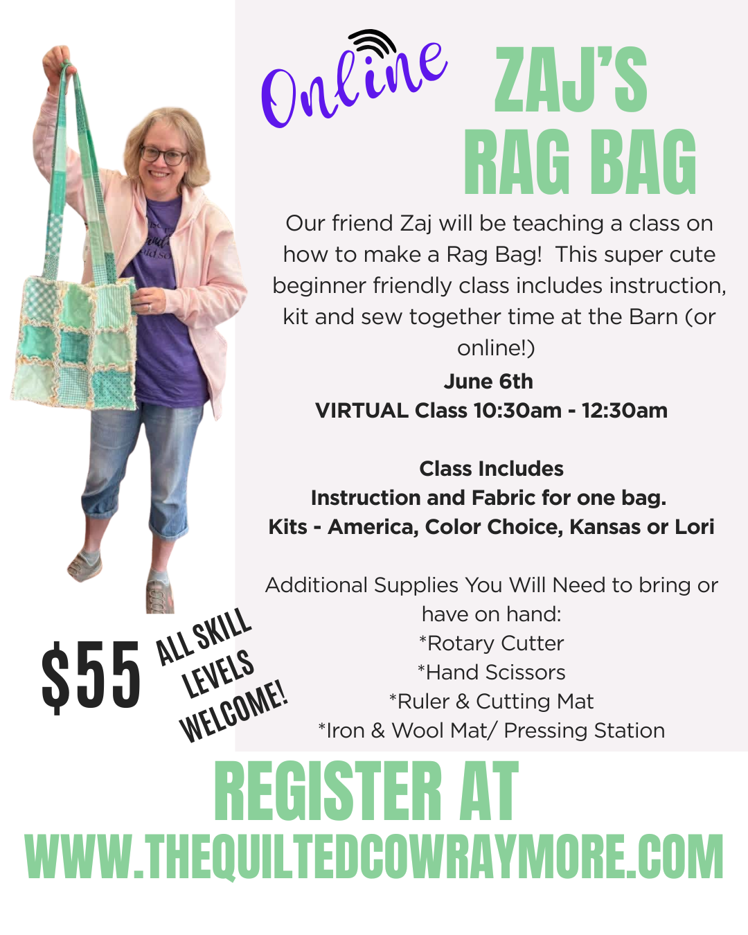 Zaj's Rag Bag VIRTUAL June 6th 10:30am - Noon