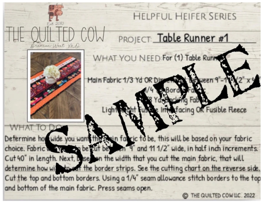 Table Runner #1 Helpful Heifer
