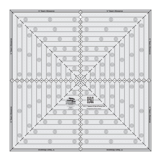 Creative Grids 14-1/2in Square It Up or Fussy Cut Square Quilt Ruler # CGRSQ14